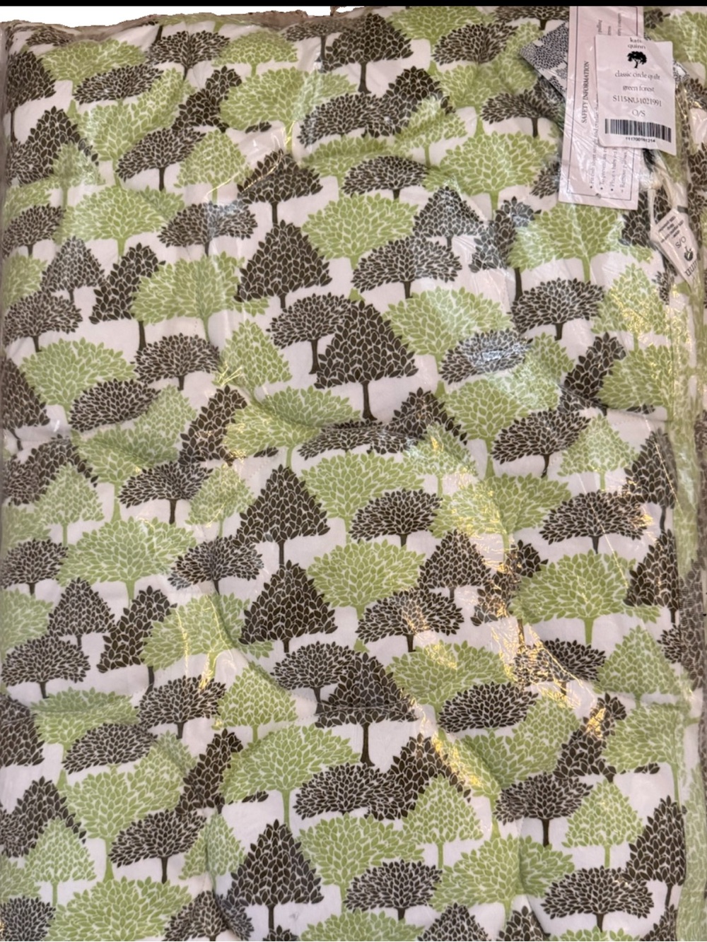 Kate Quinn Green Forest Classic Circle Quilt NWT RARE Cotton W/ Poly Batting NIB